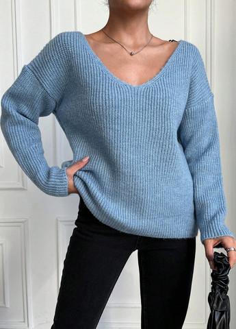 Блакитний демісезонний пуловер пуловер SHEIN
