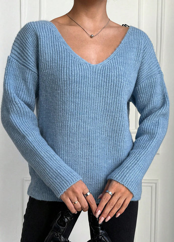 Блакитний демісезонний пуловер пуловер SHEIN