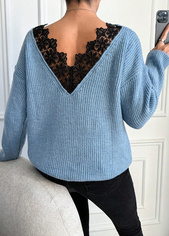 Блакитний демісезонний пуловер пуловер SHEIN