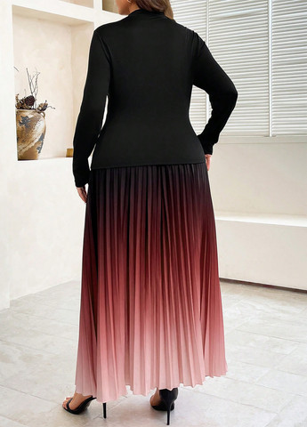 Чорний демісезонний комплект (светр, спідниця) SHEIN