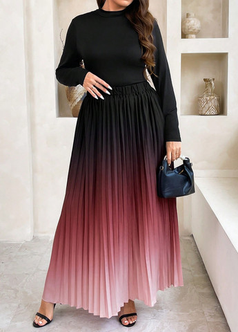 Чорний демісезонний комплект (светр, спідниця) SHEIN