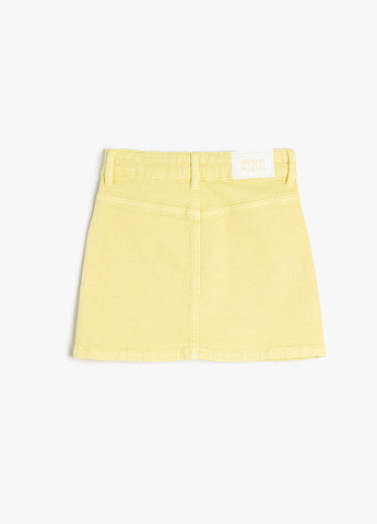 Желтая кэжуал однотонная юбка KOTON а-силуэта (трапеция)