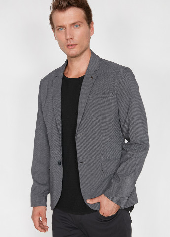 Пиджак KOTON однобортный серый деловой полиэстер