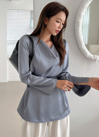 Сіро-голуба блуза SHEIN