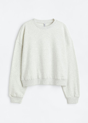 Серо-бежевый свитшот H&M меланж без декора (314704375)