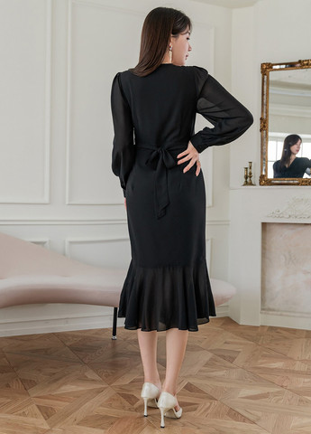 Черное кэжуал платье годе SHEIN однотонное