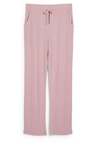 Светло-розовые домашние демисезонные прямые брюки C&A