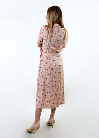 Пудрова кежуал сукня InDresser з квітковим принтом