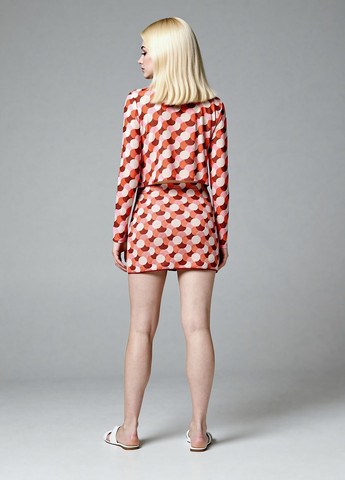 Цветная кэжуал рубашка с геометрическим узором Sinsay