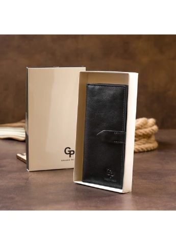 Чоловік шкіряний гаманець 9х18х1,5 см Grande Pelle (229458744)
