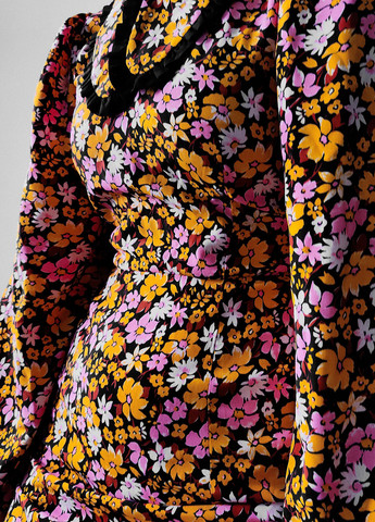 Комбинированное кэжуал платье рубашка Topshop с цветочным принтом