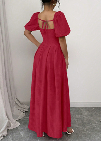 Червона святковий, вечірня сукня кльош SHEIN однотонна