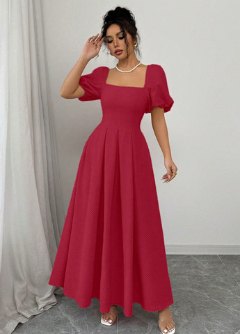 Червона святковий, вечірня сукня кльош SHEIN однотонна