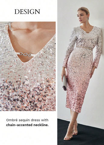 Комбинированное вечернее платье SHEIN градиентное ("омбре")