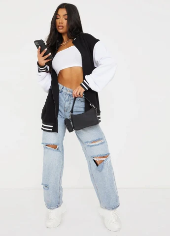 Бомбер PrettyLittleThing на молнии (254799090)