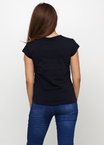 Темно-синяя летняя футболка La Develi