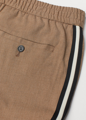 Темно-бежевые кэжуал демисезонные прямые брюки H&M