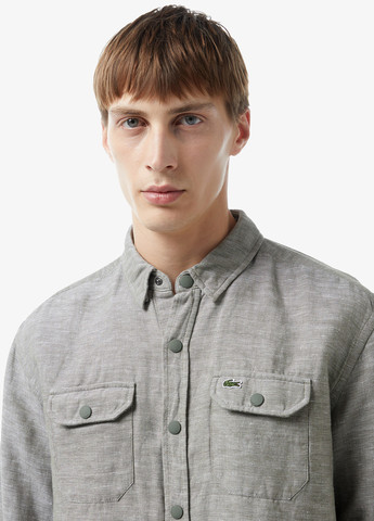 Серо-зеленая кэжуал рубашка меланж Lacoste