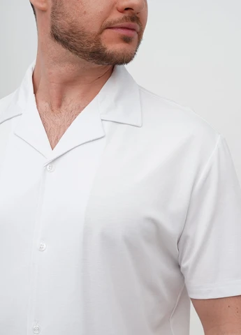 Белая кэжуал рубашка однотонная Trend Collection