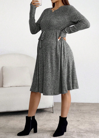 Серое кэжуал платье для беременных клеш SHEIN меланжевое