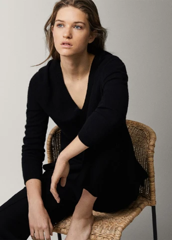 Чорний демісезонний пуловер пуловер Massimo Dutti