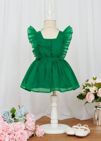 Зелений літній костюм (топ, спідниця) SHEIN