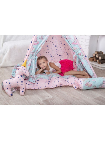 Детская игровая палатка вигвам домик для детей с ковриком и подушками 100х100 см (22550-Нов) Розовый Francesco Marconi (252535050)