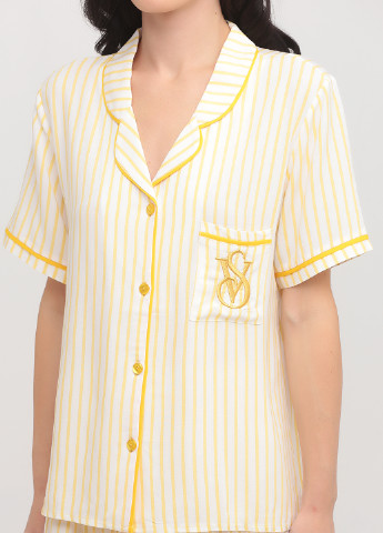 Желтая всесезон пижама (рубашка, шорты) рубашка + шорты Mon Monde