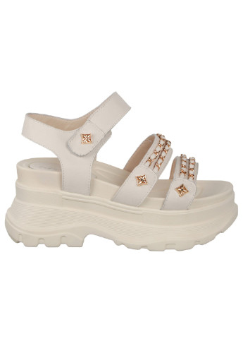 Бежевые женские босоножки 197902 Lifexpert на липучке