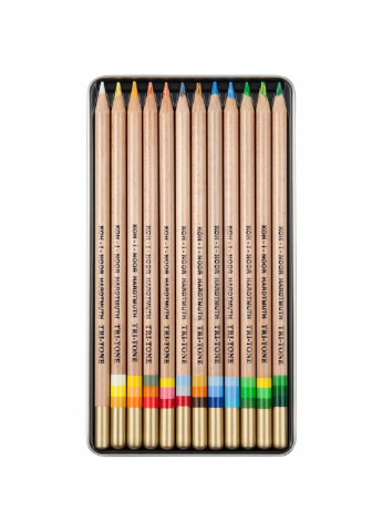 Карандаши цветные Tri-Tone 11 цветов + 1 карандаш-блендер в метал. пенале (3442) Koh-I-Noor (254068548)