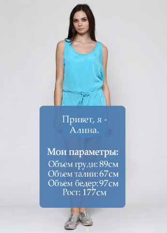 Блакитна кежуал сукня Cache Cache однотонна