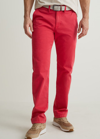 Красные кэжуал демисезонные чиносы брюки C&A