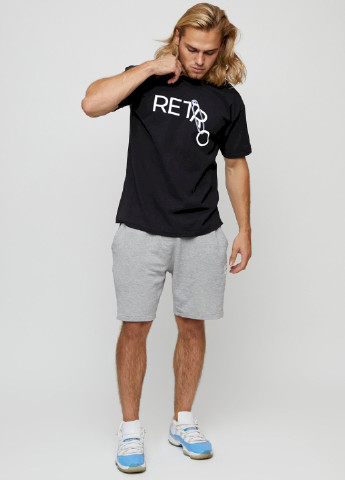 Чорна футболка чоловіча basic /air print/ YAPPI