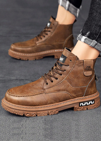 Коричневые кэжуал осенние ботинки SHEIN