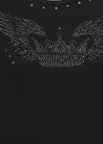 Черное кэжуал платье с открытой спиной Sassofono с рисунком