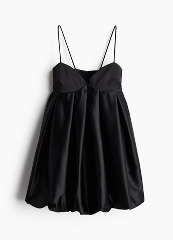 Черное кэжуал платье а-силуэт, баллон H&M однотонное