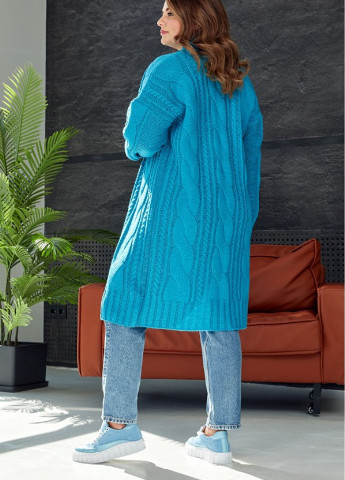 Бирюзовый демисезонный кардиган Prima Fashion Knit