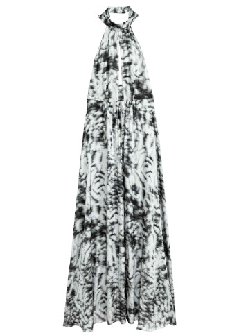 Світло-сіра кежуал сукня в грецькому стилі H&M з абстрактним візерунком