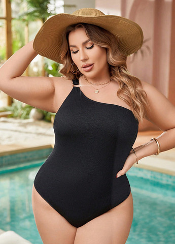 Черный летний купальник слитный, майо SHEIN