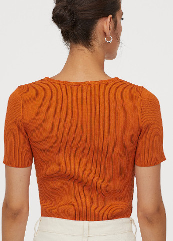 Оранжевый демисезонный вязаный джемпер H&M
