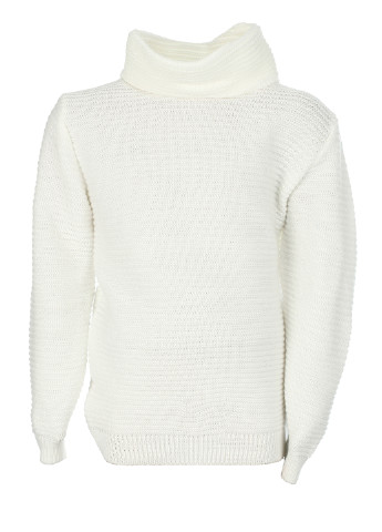 Білий демісезонний светр хомут Фламинго