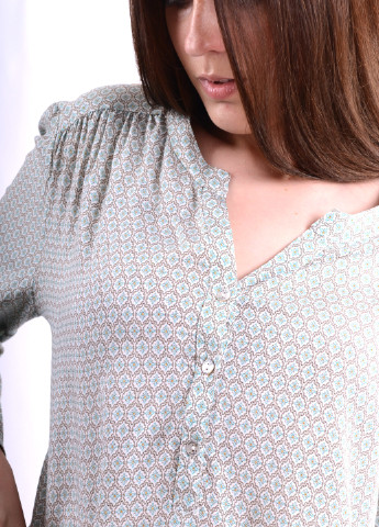 Комбінована демісезонна блуза з геометричним принтом Luxik