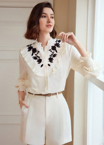 Бежевая блуза SHEIN