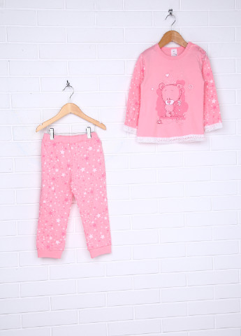Светло-розовая всесезон пижама (лонгслив, брюки) Роза