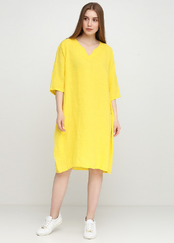Жовтий кежуал сукня Puro Lino однотонна