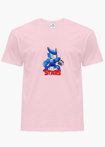 Розовая демисезонная футболка детская ворон меха бравл старс (crow mech brawl stars)(9224-1008) MobiPrint