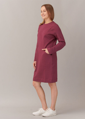 Бордовое кэжуал платье платье-свитшот Promin однотонное