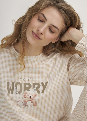 Айворі демісезонний комплект (лонгслив, брюки) Ellen