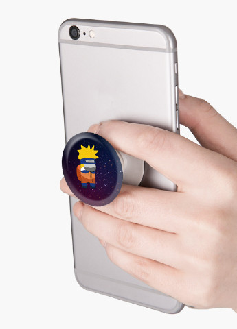 Попсокет (Popsockets) тримач для смартфону Амонг Ас Наруто (Naruto Among us) (8754-2424) Чорний MobiPrint (216836508)