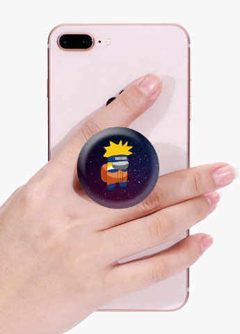 Попсокет (Popsockets) тримач для смартфону Амонг Ас Наруто (Naruto Among us) (8754-2424) Чорний MobiPrint (216836508)